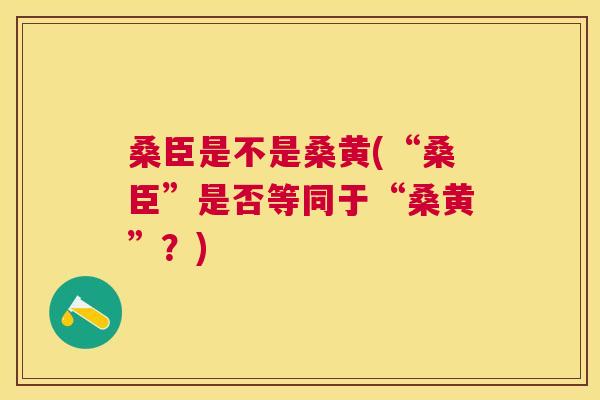 桑臣是不是桑黄(“桑臣”是否等同于“桑黄”？)
