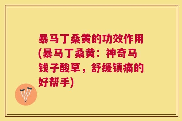 暴马丁桑黄的功效作用(暴马丁桑黄:神奇马钱子酸草,舒缓的好帮手) 暴马丁桑黄的功效作用(暴马丁桑黄:神奇马钱子酸草,舒缓的好帮手)