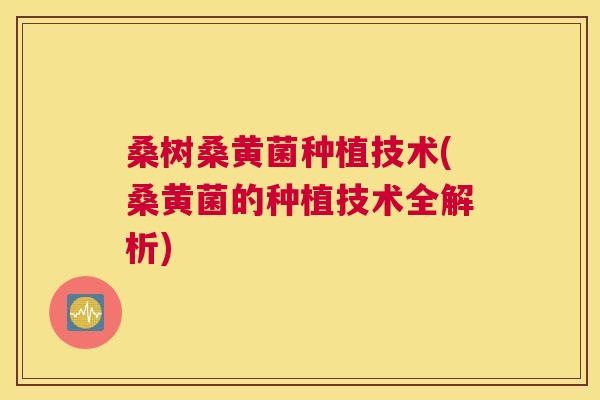 桑树桑黄菌种植技术(桑黄菌的种植技术全解析) 桑树桑黄菌种植技术(桑黄菌的种植技术全解析)