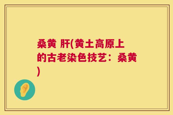 桑黄 (黄土高原上的古老染色技艺:桑黄) 桑黄 (黄土高原上的古老染色技艺:桑黄)