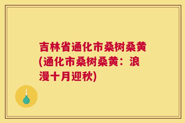 吉林省通化市桑树桑黄(通化市桑树桑黄:浪漫十月迎秋) 吉林省通化市桑树桑黄(通化市桑树桑黄:浪漫十月迎秋)