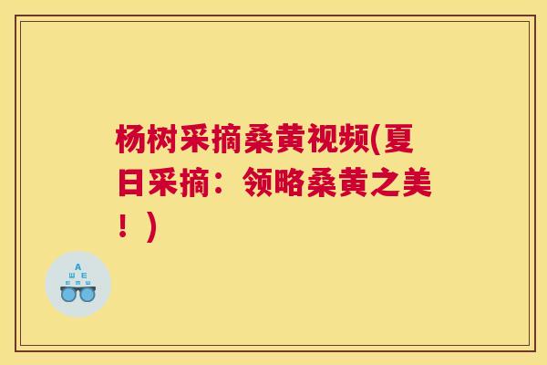 杨树采摘桑黄视频(夏日采摘:领略桑黄之美!) 杨树采摘桑黄视频(夏日采摘:领略桑黄之美!)