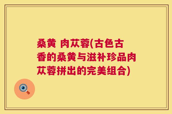 桑黄 肉苁蓉(古色古香的桑黄与滋补珍品肉苁蓉拼出的完美组合) 桑黄 肉苁蓉(古色古香的桑黄与滋补珍品肉苁蓉拼出的完美组合)