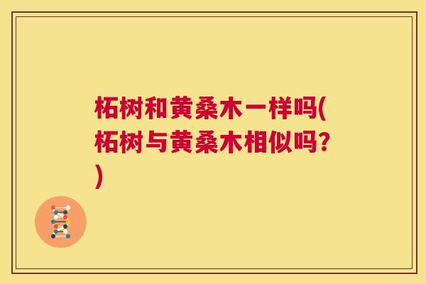 柘树和黄桑木一样吗(柘树与黄桑木相似吗?) 柘树和黄桑木一样吗(柘树与黄桑木相似吗?)