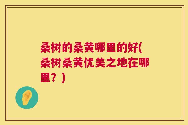 桑树的桑黄哪里的好(桑树桑黄优美之地在哪里?) 桑树的桑黄哪里的好(桑树桑黄优美之地在哪里?)