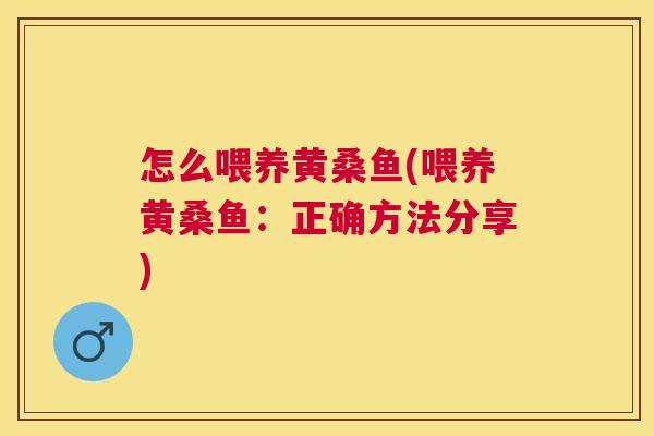 怎么喂养黄桑鱼(喂养黄桑鱼:正确方法分享) 怎么喂养黄桑鱼(喂养黄桑鱼:正确方法分享)