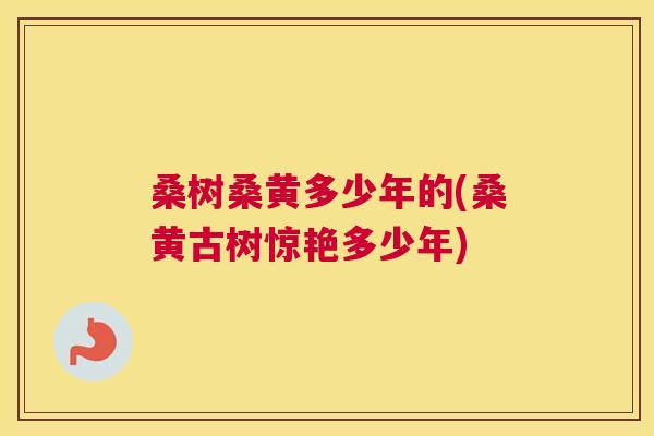 桑树桑黄多少年的(桑黄古树惊艳多少年) 桑树桑黄多少年的(桑黄古树惊艳多少年)