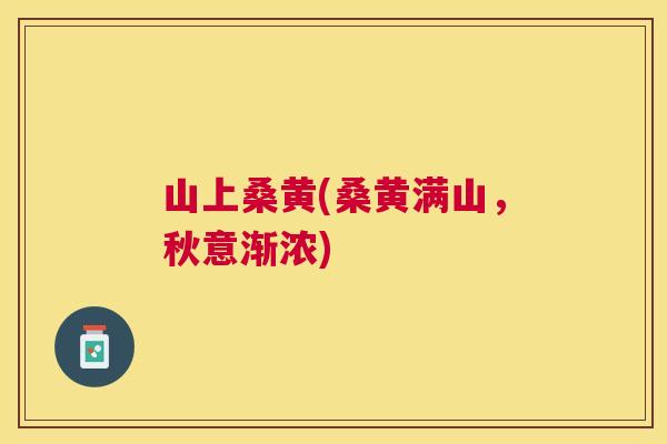 山上桑黄(桑黄满山,秋意渐浓) 山上桑黄(桑黄满山,秋意渐浓)