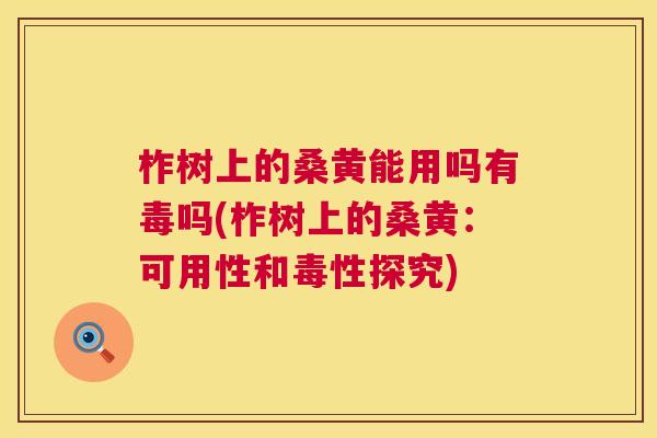 柞树上的桑黄能用吗有毒吗(柞树上的桑黄:可用性和毒性探究) 柞树上的桑黄能用吗有毒吗(柞树上的桑黄:可用性和毒性探究)