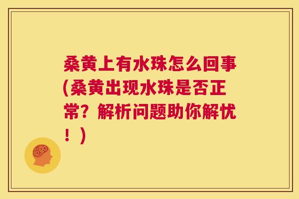 桑黄上有水珠怎么回事(桑黄出现水珠是否正常?解析问题助你解忧!) 桑黄上有水珠怎么回事(桑黄出现水珠是否正常?解析问题助你解忧!)