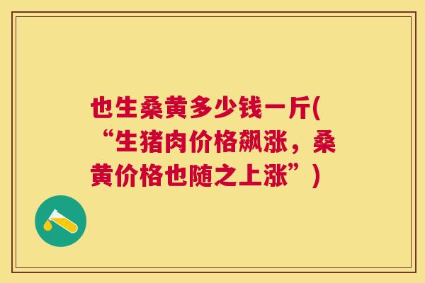 也生桑黄多少钱一斤(“生猪肉价格飙涨,桑黄价格也随之上涨”) 也生桑黄多少钱一斤(“生猪肉价格飙涨,桑黄价格也随之上涨”)