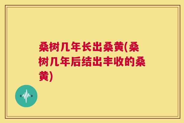 桑树几年长出桑黄(桑树几年后结出丰收的桑黄) 桑树几年长出桑黄(桑树几年后结出丰收的桑黄)