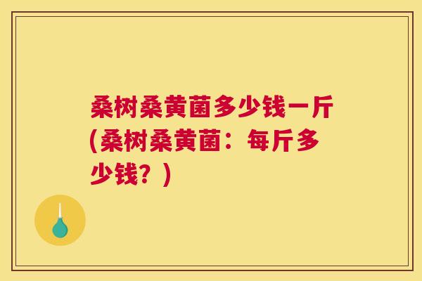桑树桑黄菌多少钱一斤(桑树桑黄菌:每斤多少钱?) 桑树桑黄菌多少钱一斤(桑树桑黄菌:每斤多少钱?)