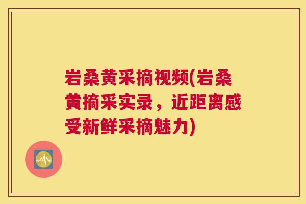 岩桑黄采摘视频(岩桑黄摘采实录,近距离感受新鲜采摘魅力) 岩桑黄采摘视频(岩桑黄摘采实录,近距离感受新鲜采摘魅力)