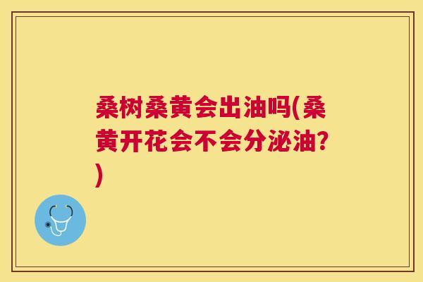 桑树桑黄会出油吗(桑黄开花会不会分泌油?) 桑树桑黄会出油吗(桑黄开花会不会分泌油?)