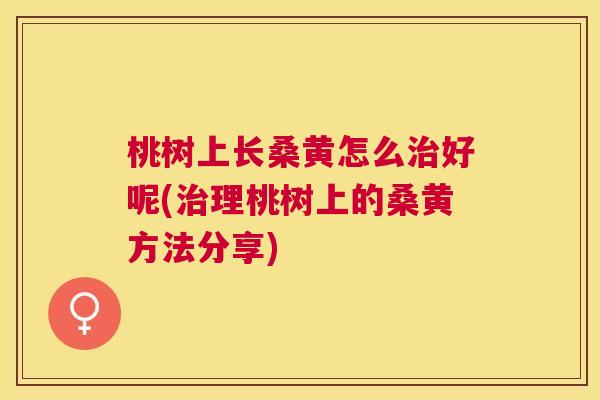 桃树上长桑黄怎么好呢(理桃树上的桑黄方法分享) 桃树上长桑黄怎么好呢(理桃树上的桑黄方法分享)