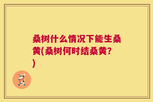 桑树什么情况下能生桑黄(桑树何时结桑黄?) 桑树什么情况下能生桑黄(桑树何时结桑黄?)