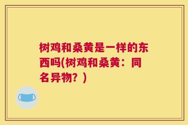 树鸡和桑黄是一样的东西吗(树鸡和桑黄:同名异物?) 树鸡和桑黄是一样的东西吗(树鸡和桑黄:同名异物?)