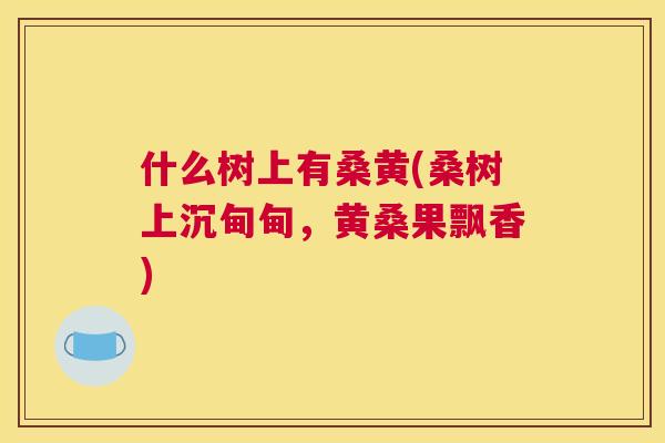 什么树上有桑黄(桑树上沉甸甸,黄桑果飘香) 什么树上有桑黄(桑树上沉甸甸,黄桑果飘香)