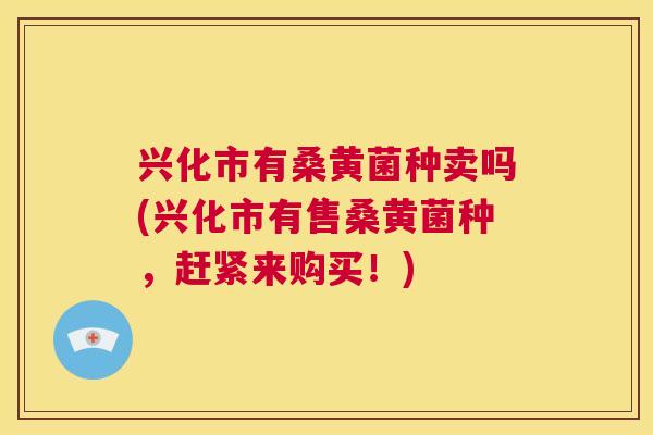 兴化市有桑黄菌种卖吗(兴化市有售桑黄菌种,赶紧来购买!) 兴化市有桑黄菌种卖吗(兴化市有售桑黄菌种,赶紧来购买!)