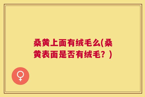 桑黄上面有绒毛么(桑黄表面是否有绒毛?) 桑黄上面有绒毛么(桑黄表面是否有绒毛?)