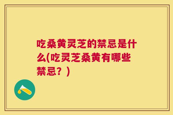 吃桑黄灵芝的禁忌是什么(吃灵芝桑黄有哪些禁忌?) 吃桑黄灵芝的禁忌是什么(吃灵芝桑黄有哪些禁忌?)