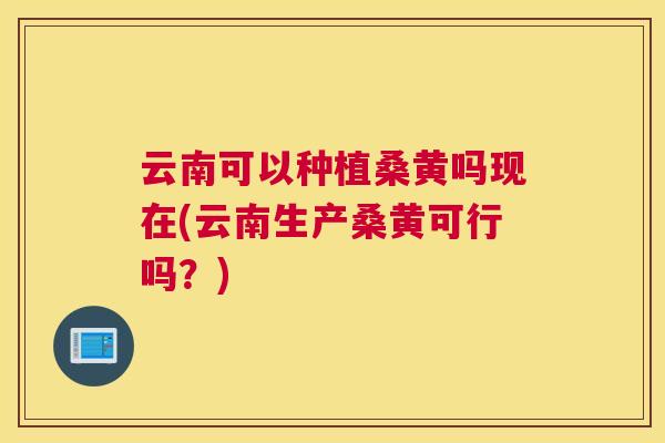 云南可以种植桑黄吗现在(云南生产桑黄可行吗?) 云南可以种植桑黄吗现在(云南生产桑黄可行吗?)