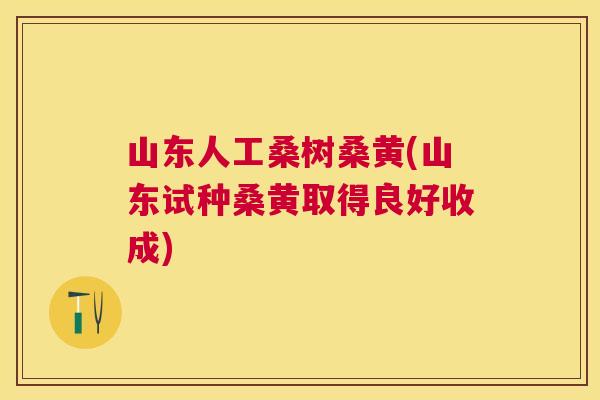 山东人工桑树桑黄(山东试种桑黄取得良好收成) 山东人工桑树桑黄(山东试种桑黄取得良好收成)