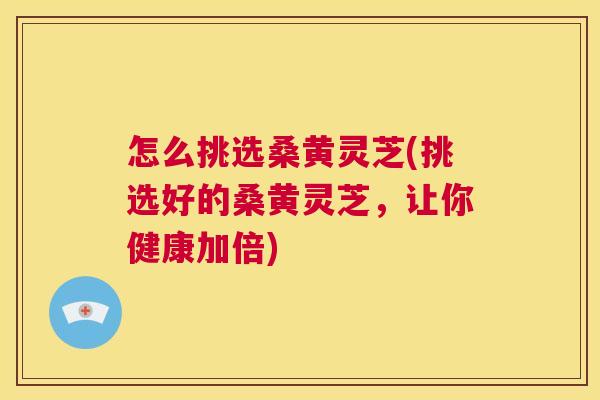 怎么挑选桑黄灵芝(挑选好的桑黄灵芝,让你健康加倍) 怎么挑选桑黄灵芝(挑选好的桑黄灵芝,让你健康加倍)