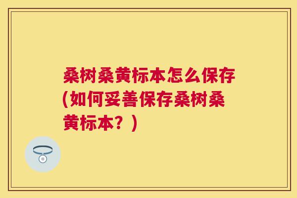 桑树桑黄标本怎么保存(如何妥善保存桑树桑黄标本?) 桑树桑黄标本怎么保存(如何妥善保存桑树桑黄标本?)