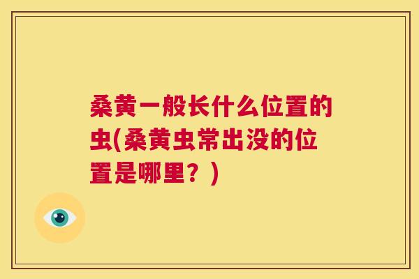桑黄一般长什么位置的虫(桑黄虫常出没的位置是哪里？)