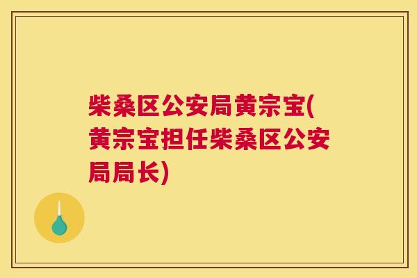 柴桑区公安局黄宗宝(黄宗宝担任柴桑区公安局局长) 柴桑区公安局黄宗宝(黄宗宝担任柴桑区公安局局长)