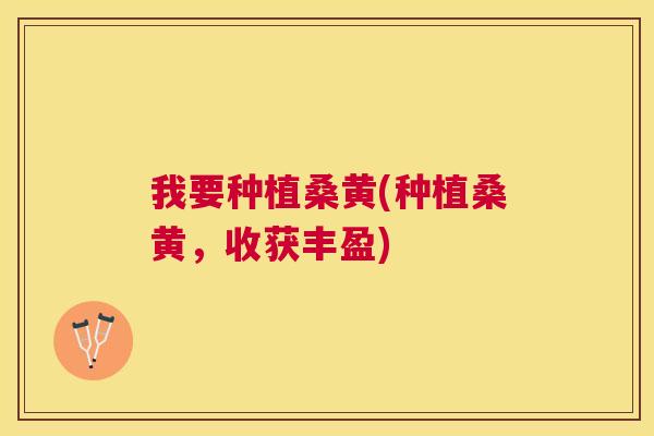 我要种植桑黄(种植桑黄，收获丰盈)