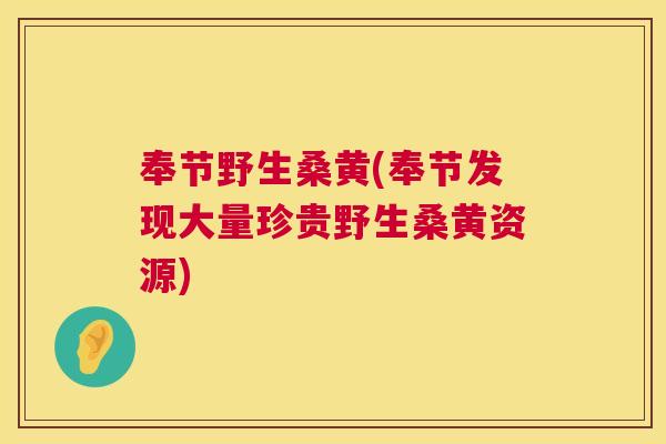奉节野生桑黄(奉节发现大量珍贵野生桑黄资源) 奉节野生桑黄(奉节发现大量珍贵野生桑黄资源)