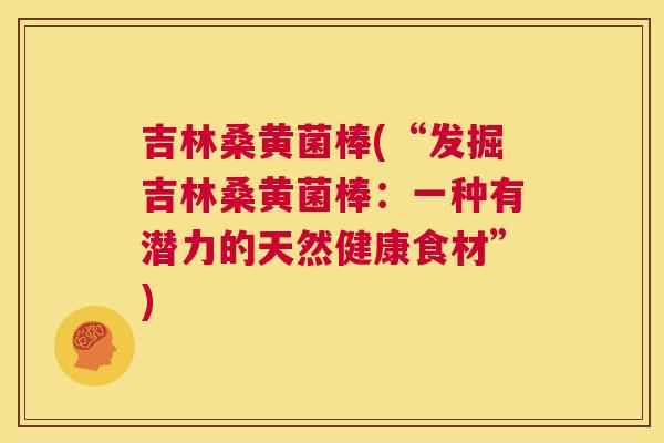 吉林桑黄菌棒(“发掘吉林桑黄菌棒:一种有潜力的天然健康食材”) 吉林桑黄菌棒(“发掘吉林桑黄菌棒:一种有潜力的天然健康食材”)