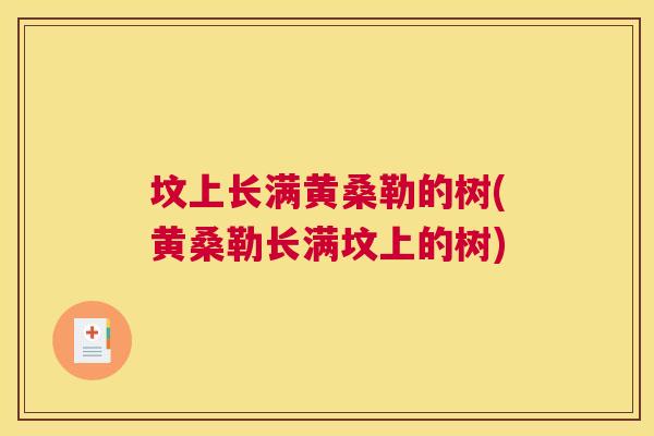 坟上长满黄桑勒的树(黄桑勒长满坟上的树) 坟上长满黄桑勒的树(黄桑勒长满坟上的树)