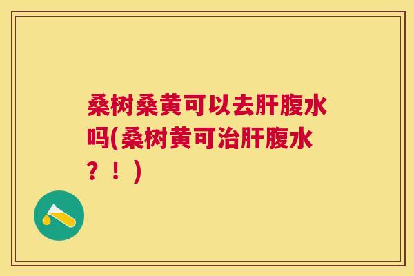 桑树桑黄可以去腹水吗(桑树黄可腹水?!) 桑树桑黄可以去腹水吗(桑树黄可腹水?!)