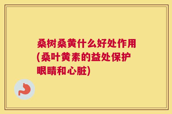 桑树桑黄什么好处作用(桑叶黄素的益处保护眼睛和) 桑树桑黄什么好处作用(桑叶黄素的益处保护眼睛和)