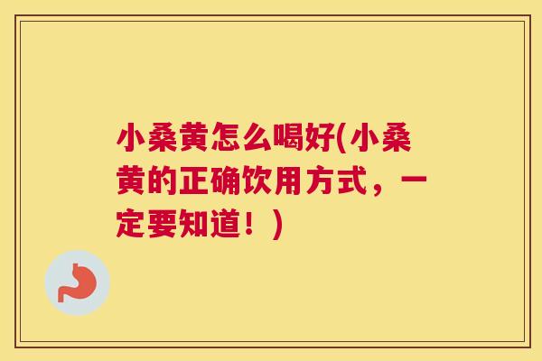 小桑黄怎么喝好(小桑黄的正确饮用方式,一定要知道!) 小桑黄怎么喝好(小桑黄的正确饮用方式,一定要知道!)