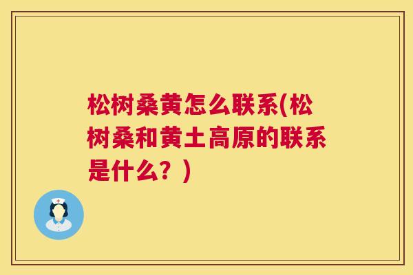 松树桑黄怎么联系(松树桑和黄土高原的联系是什么?) 松树桑黄怎么联系(松树桑和黄土高原的联系是什么?)