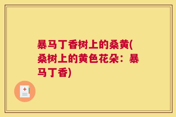 暴马丁香树上的桑黄(桑树上的黄色花朵:暴马丁香) 暴马丁香树上的桑黄(桑树上的黄色花朵:暴马丁香)