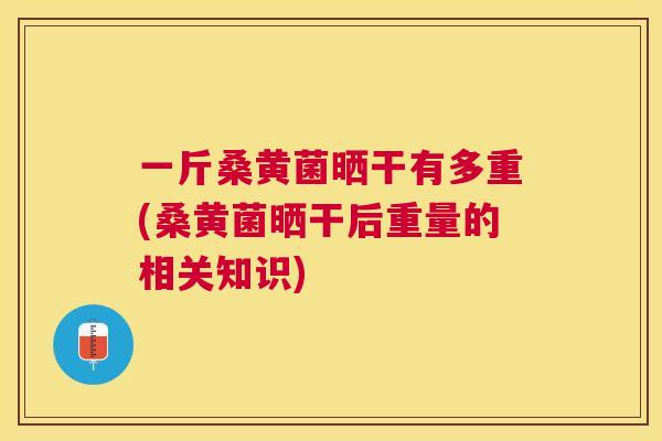 一斤桑黄菌晒干有多重(桑黄菌晒干后重量的相关知识) 一斤桑黄菌晒干有多重(桑黄菌晒干后重量的相关知识)