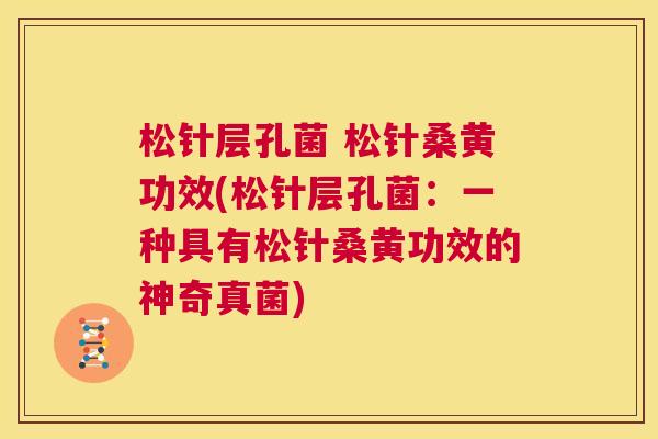 松针层孔菌 松针桑黄功效(松针层孔菌:一种具有松针桑黄功效的神奇真菌) 松针层孔菌 松针桑黄功效(松针层孔菌:一种具有松针桑黄功效的神奇真菌)
