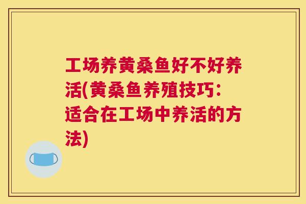 工场养黄桑鱼好不好养活(黄桑鱼养殖技巧:适合在工场中养活的方法) 工场养黄桑鱼好不好养活(黄桑鱼养殖技巧:适合在工场中养活的方法)