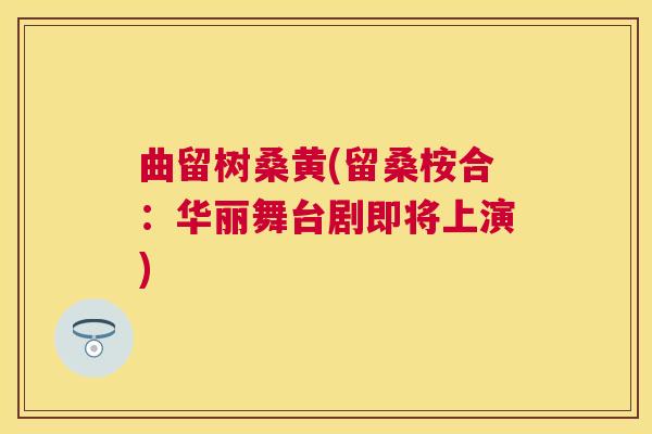 曲留树桑黄(留桑桉合:华丽舞台剧即将上演) 曲留树桑黄(留桑桉合:华丽舞台剧即将上演)