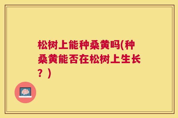 松树上能种桑黄吗(种桑黄能否在松树上生长?) 松树上能种桑黄吗(种桑黄能否在松树上生长?)
