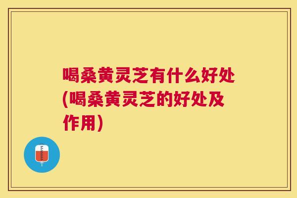 喝桑黄灵芝有什么好处(喝桑黄灵芝的好处及作用) 喝桑黄灵芝有什么好处(喝桑黄灵芝的好处及作用)
