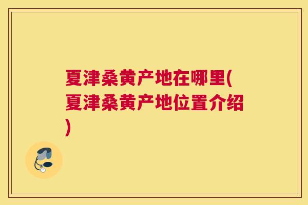 夏津桑黄产地在哪里(夏津桑黄产地位置介绍)