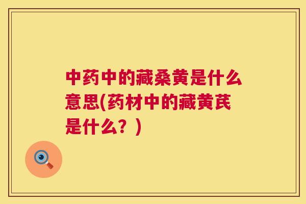 中的藏桑黄是什么意思(药材中的藏黄芪是什么?) 中的藏桑黄是什么意思(药材中的藏黄芪是什么?)