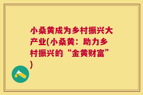 小桑黄成为乡村振兴大产业(小桑黄:助力乡村振兴的“金黄财富”) 小桑黄成为乡村振兴大产业(小桑黄:助力乡村振兴的“金黄财富”)